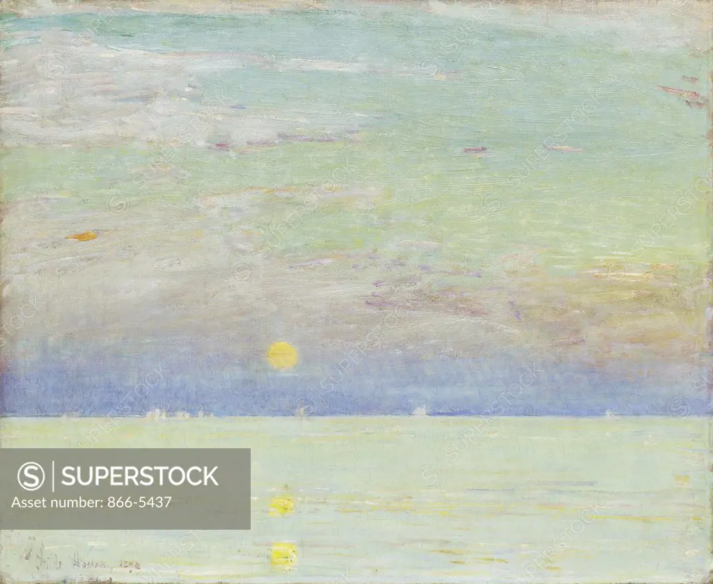 Moonrise at Sunset, Cape Ann 1892 Frederick Childe Hassam (1859-1935 American) Oil on canvas