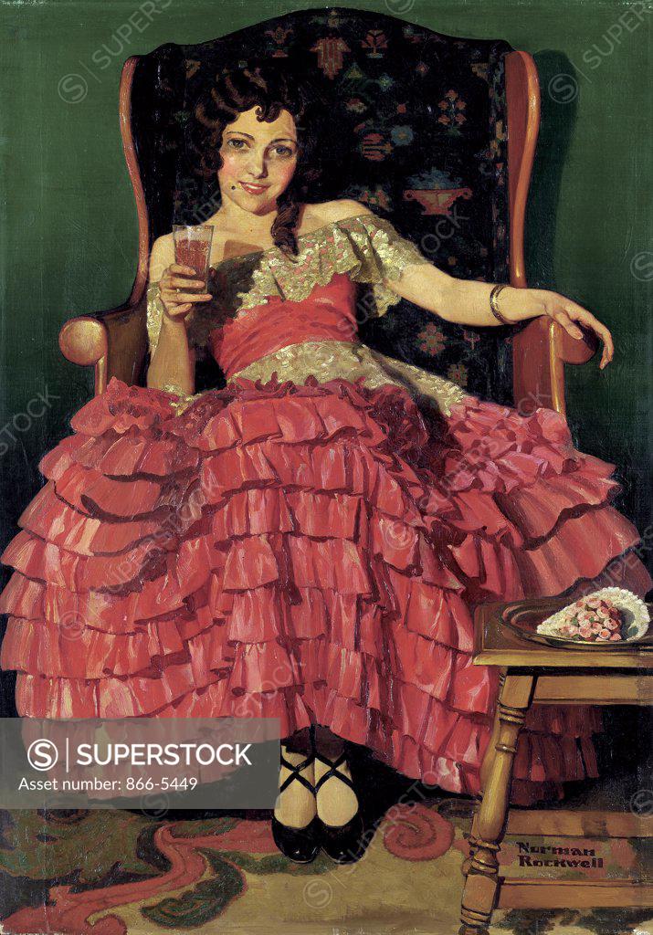 Stock Photo: 866-5449 Girl in Spanish Costume Norman Rockwell (1894-1978 American) Oil on canvas