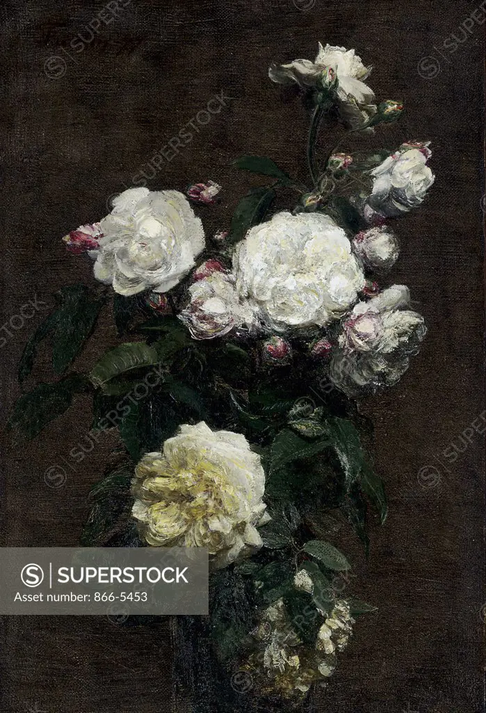 Roses Blanches 1877 Henri Fantin-Latour (1836-1904 French) Oil on canvas