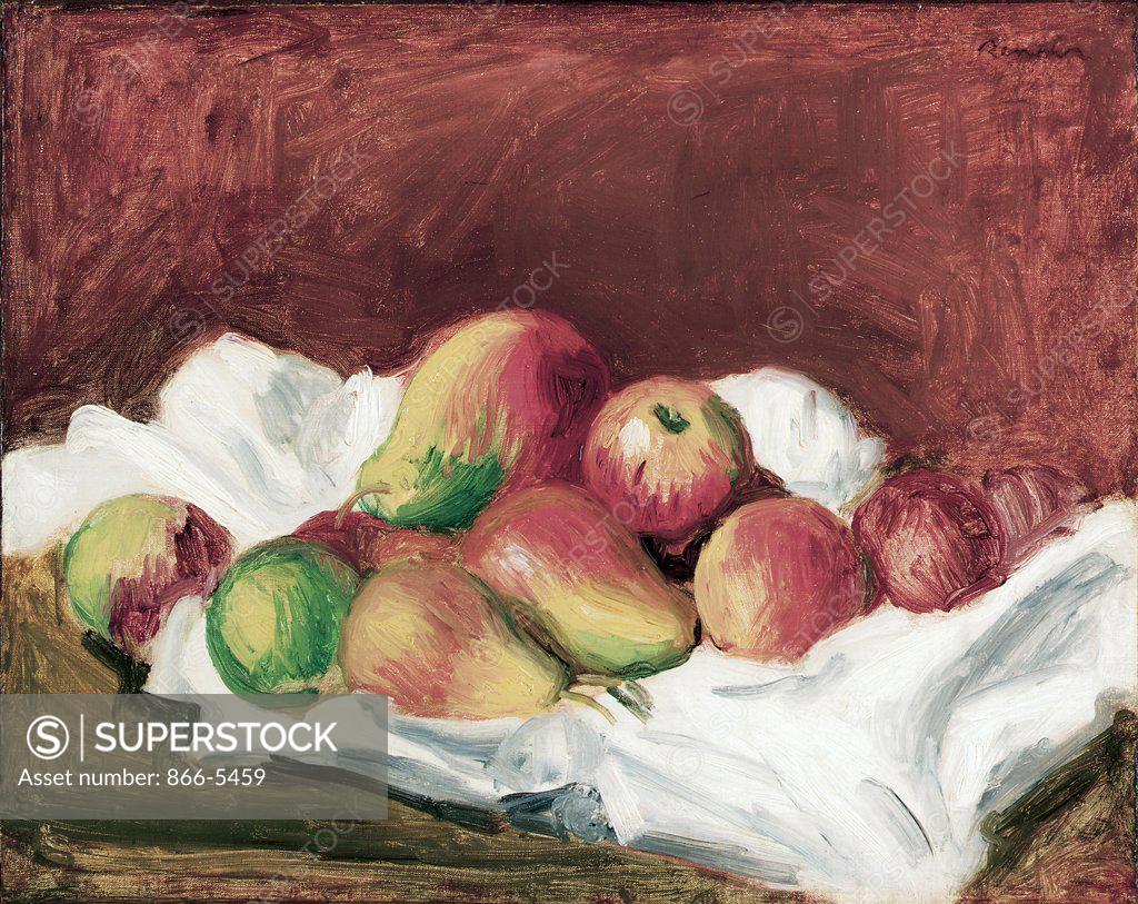 Stock Photo: 866-5459 Poires Et Pommes 1890 Pierre Auguste Renoir (1841-1919 French) Oil on canvas