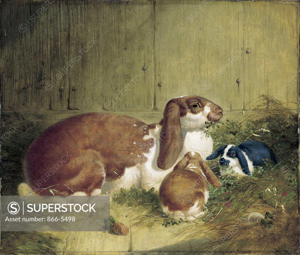 Stock Photo: 866-5498 A Happy Family 1870 Benjamin Herring II (1830-1871 British) Oil on canvas