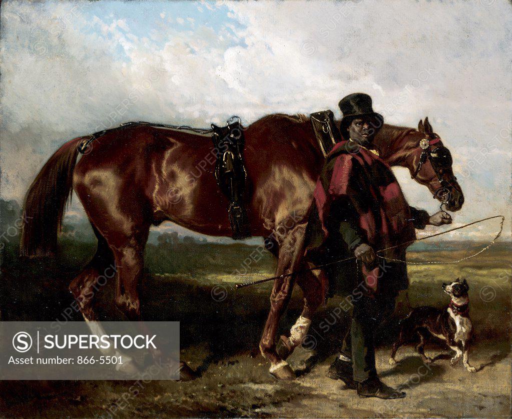 Stock Photo: 866-5501 Le Cocher Noir 1858 Alfred Dedreux (1810-1860 French) Oil on canvas