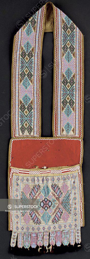 Stock Photo: 866-5510 A Chippewa Loom-Beaded Bandoleer Bag Native American Art 