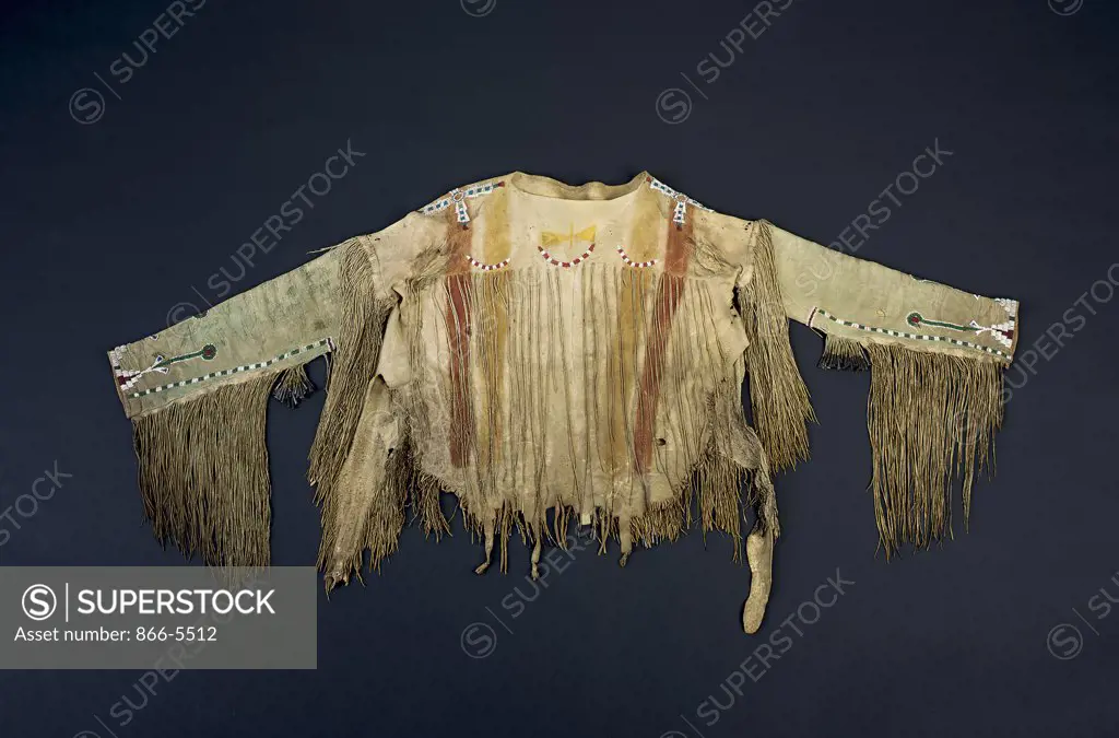 An Apache Beaded And Fringed Hide Shirt Native American Art