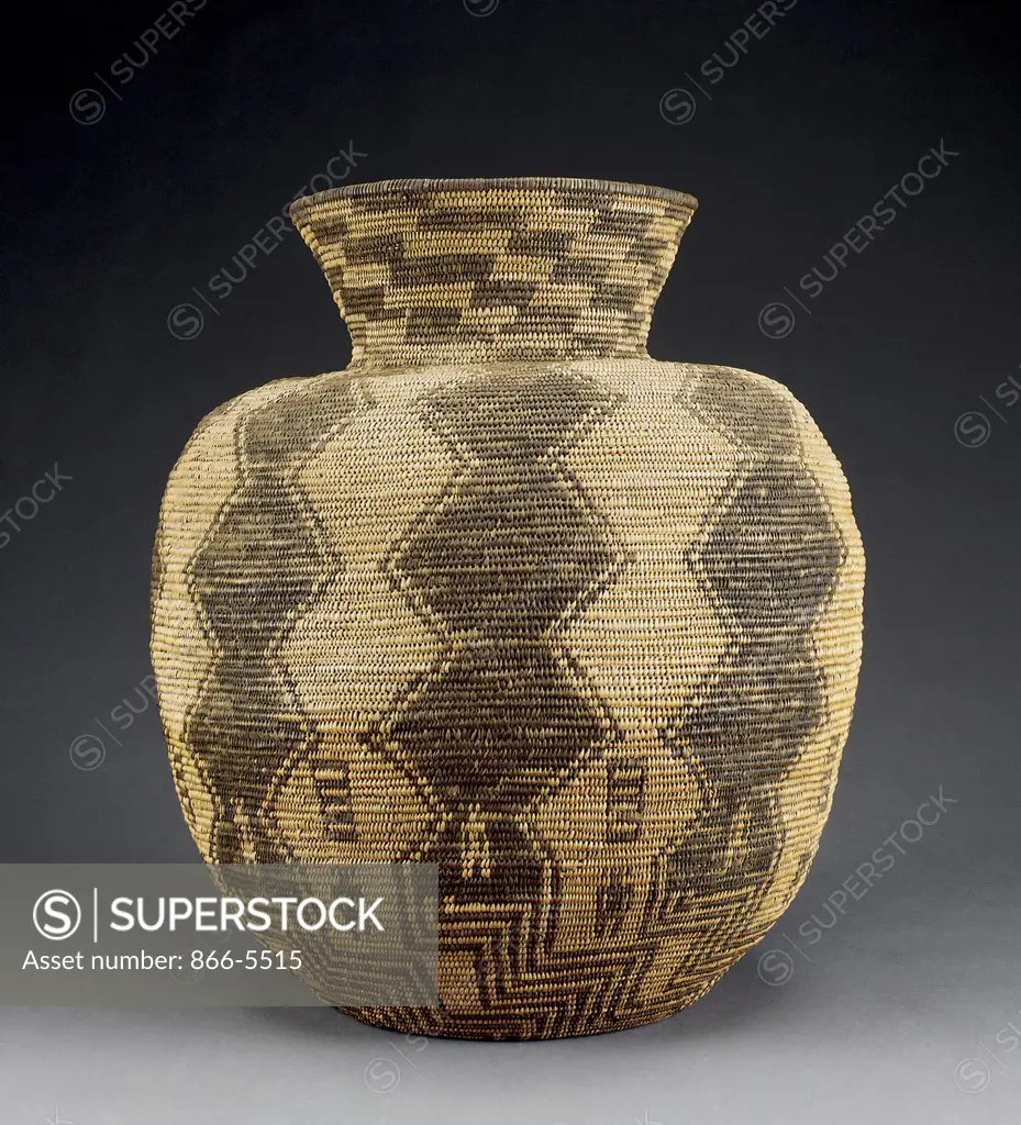 A Western Apache Pictorial Coiled Storage Jar Native American Art 