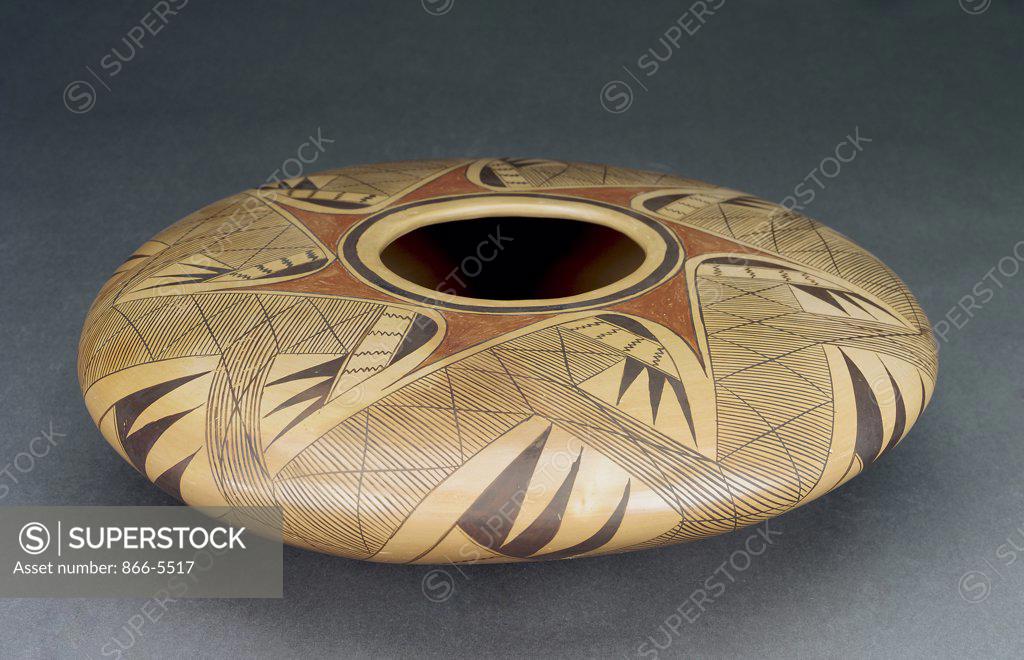 Stock Photo: 866-5517 A Hopi Polychrome Seed Jar Native American Art Pottery