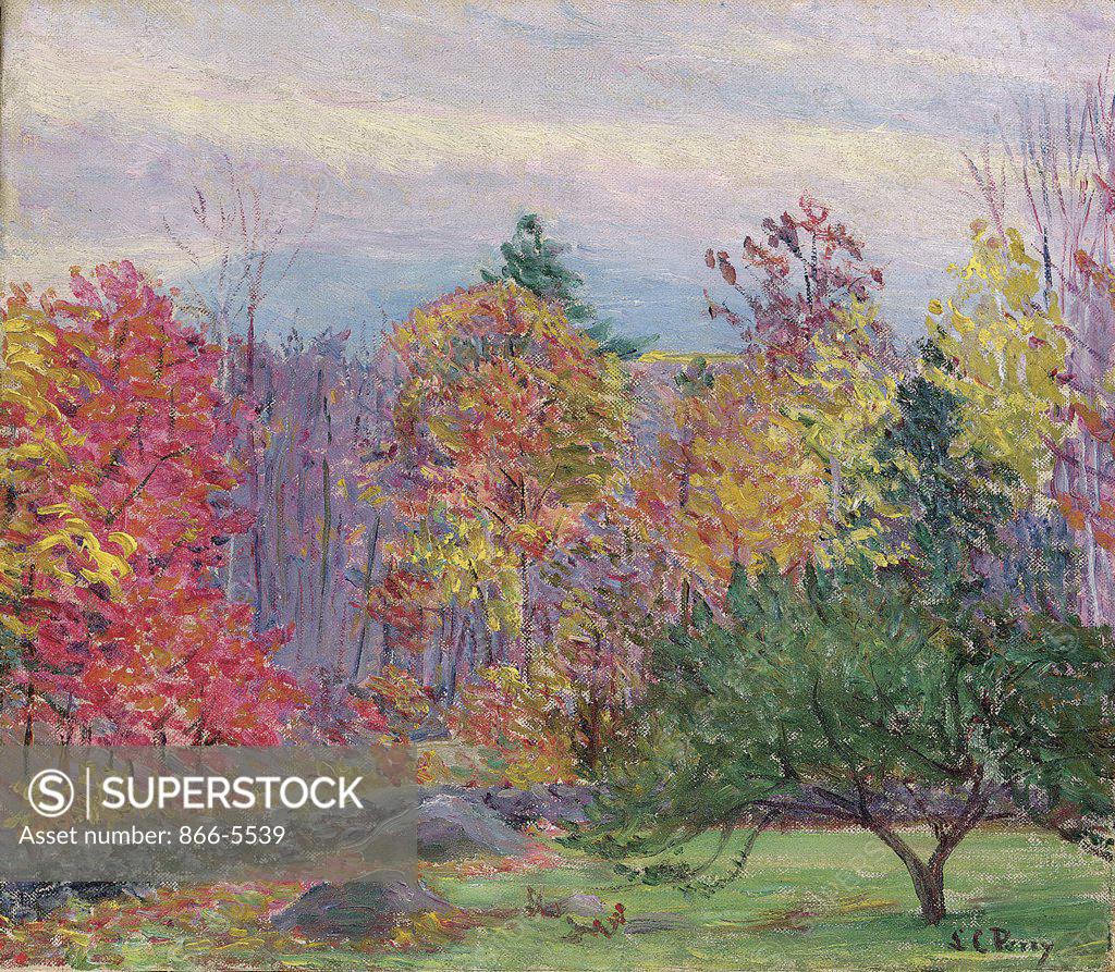 Stock Photo: 866-5539 Landscape at Hancock, New Hampshire Lilla Cabot Perry (1848-1933 American) Oil on canvas