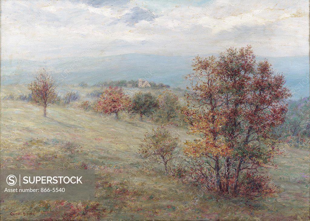 Stock Photo: 866-5540 October, Cragsmoor Carroll Butler Brown (1860-1932 American) Oil on canvas