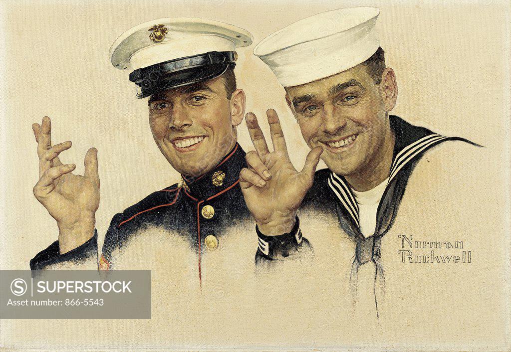 Stock Photo: 866-5543 Give Now! Norman Rockwell (1894-1978 American) Oil on canvas