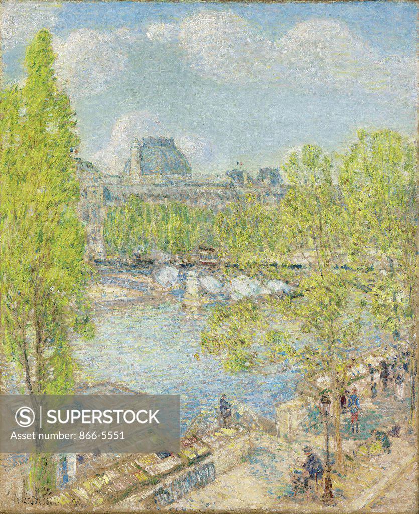 Stock Photo: 866-5551 April, Quai Voltaire, Paris 1897 Frederick Childe Hassam (1859-1935 American) Oil on canvas