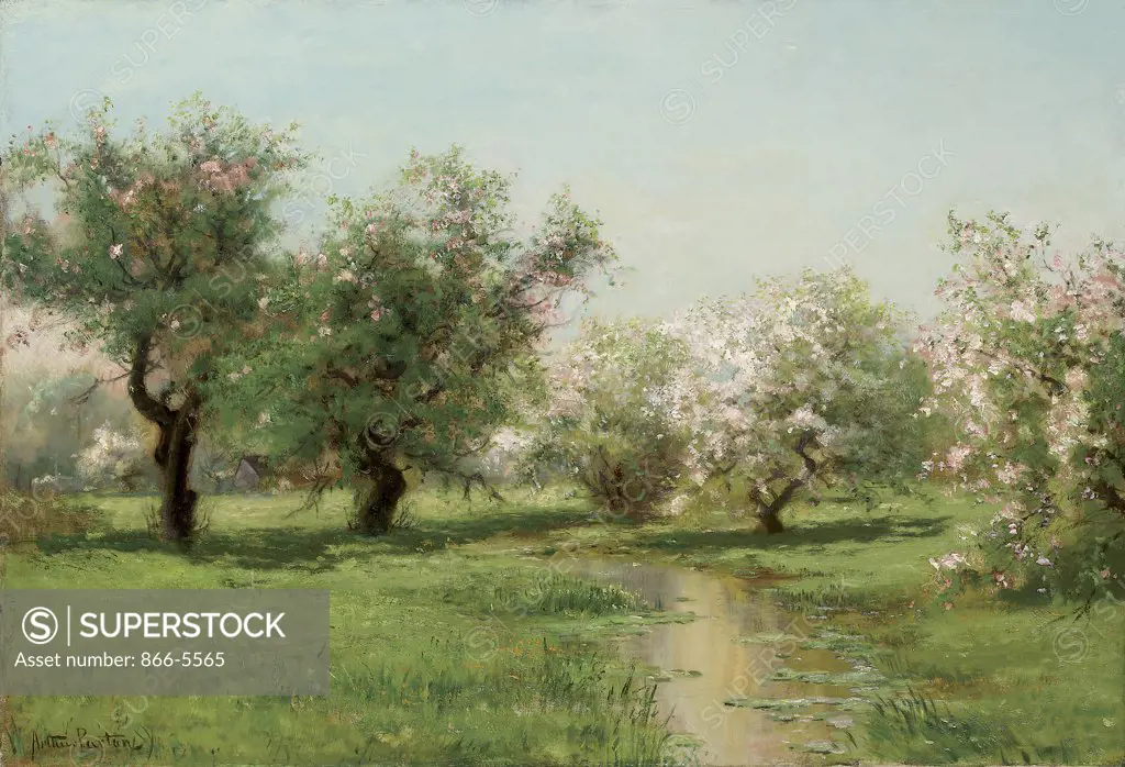 The Orchard in Spring Arthur Parton (1842-1914 American) Oil on canvas
