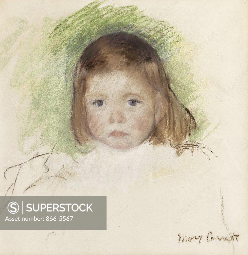 Stock Photo: 866-5567 Portrait of Ellen Mary Cassatt Mary Cassatt (1844-1926 American) Pastel on paper brd