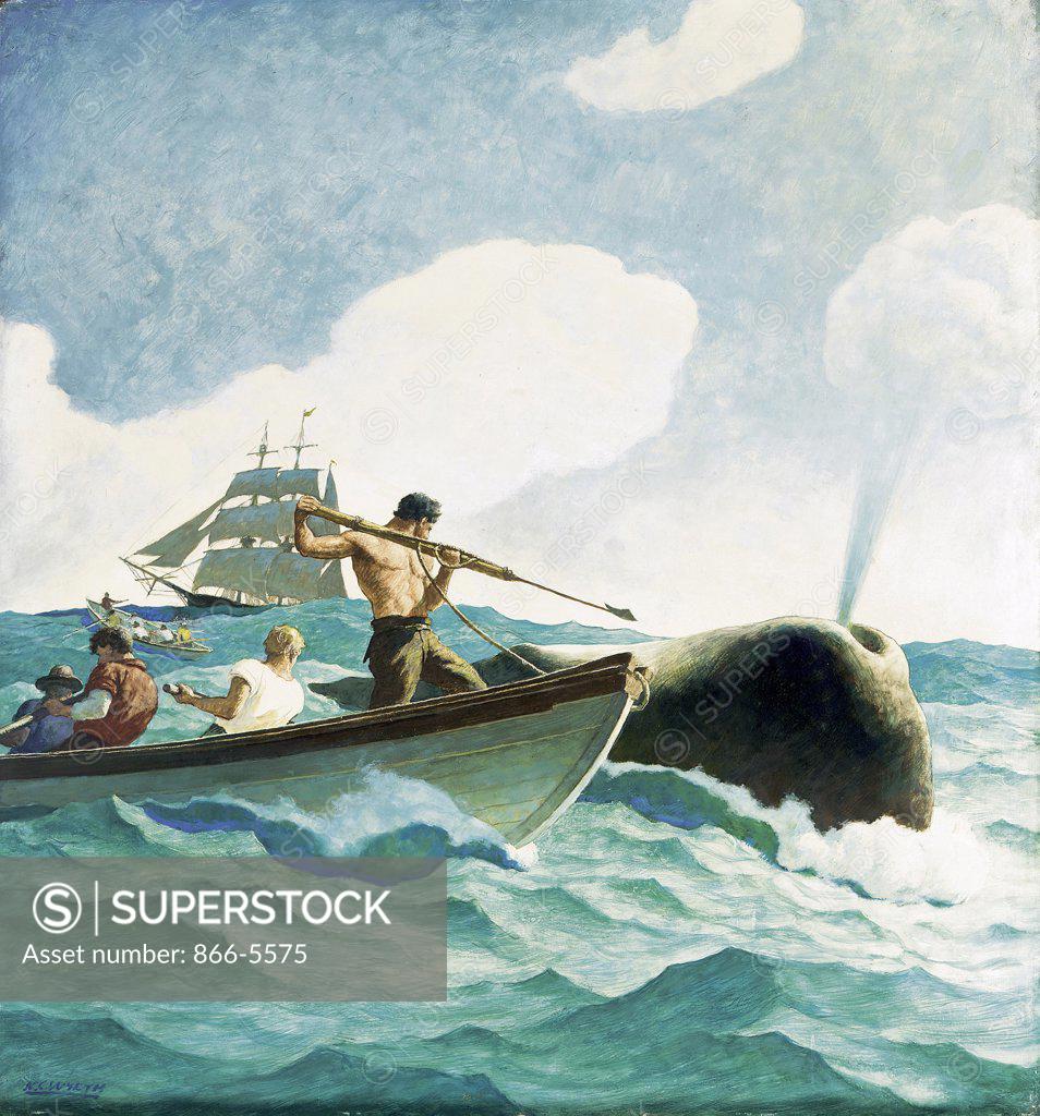 Stock Photo: 866-5575 The Story of Whaling Newell Convers Wyeth (1882-1945 American) 