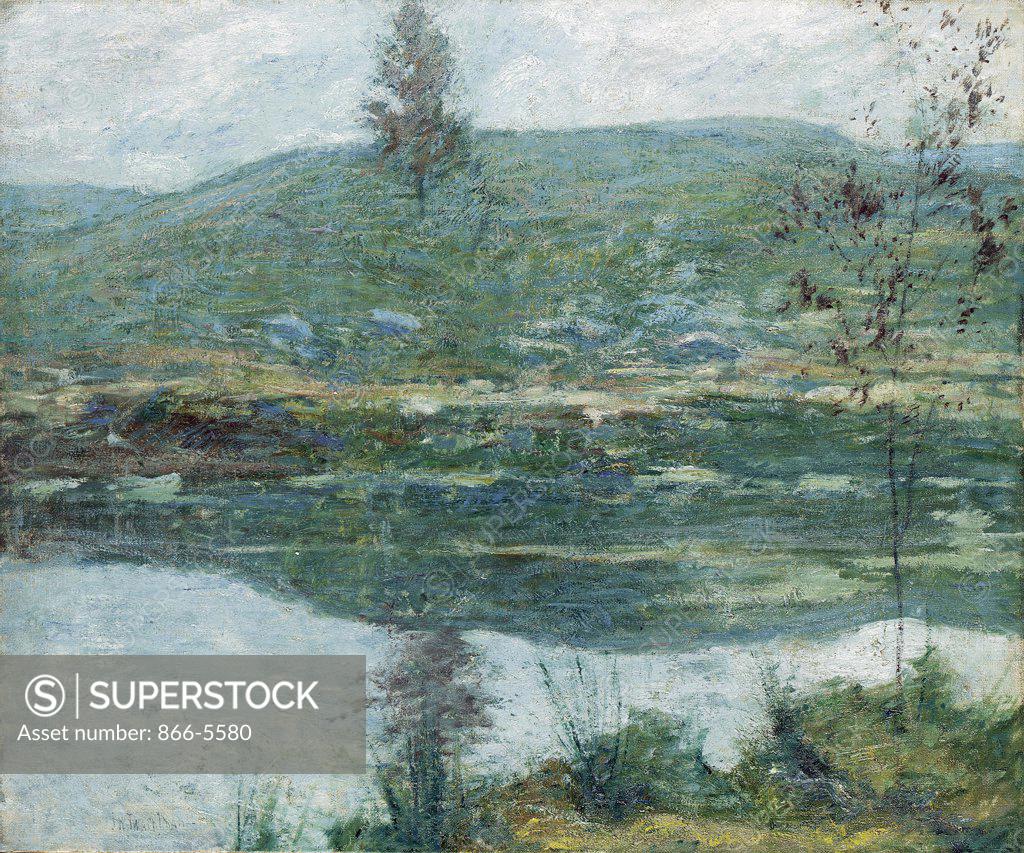 Stock Photo: 866-5580 Autumn Mists John Henry Twachtman (1853-1902 American) Oil on canvas