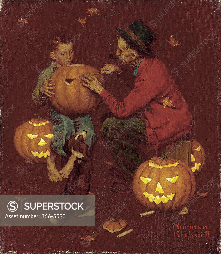 Stock Photo: 866-5593 Halloween Norman Rockwell (1894-1978 American)