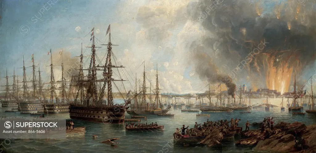 The Bombardment of Sveaborg 1856 James Wilson Carmichael (1800-1868 British) Oil on canvas