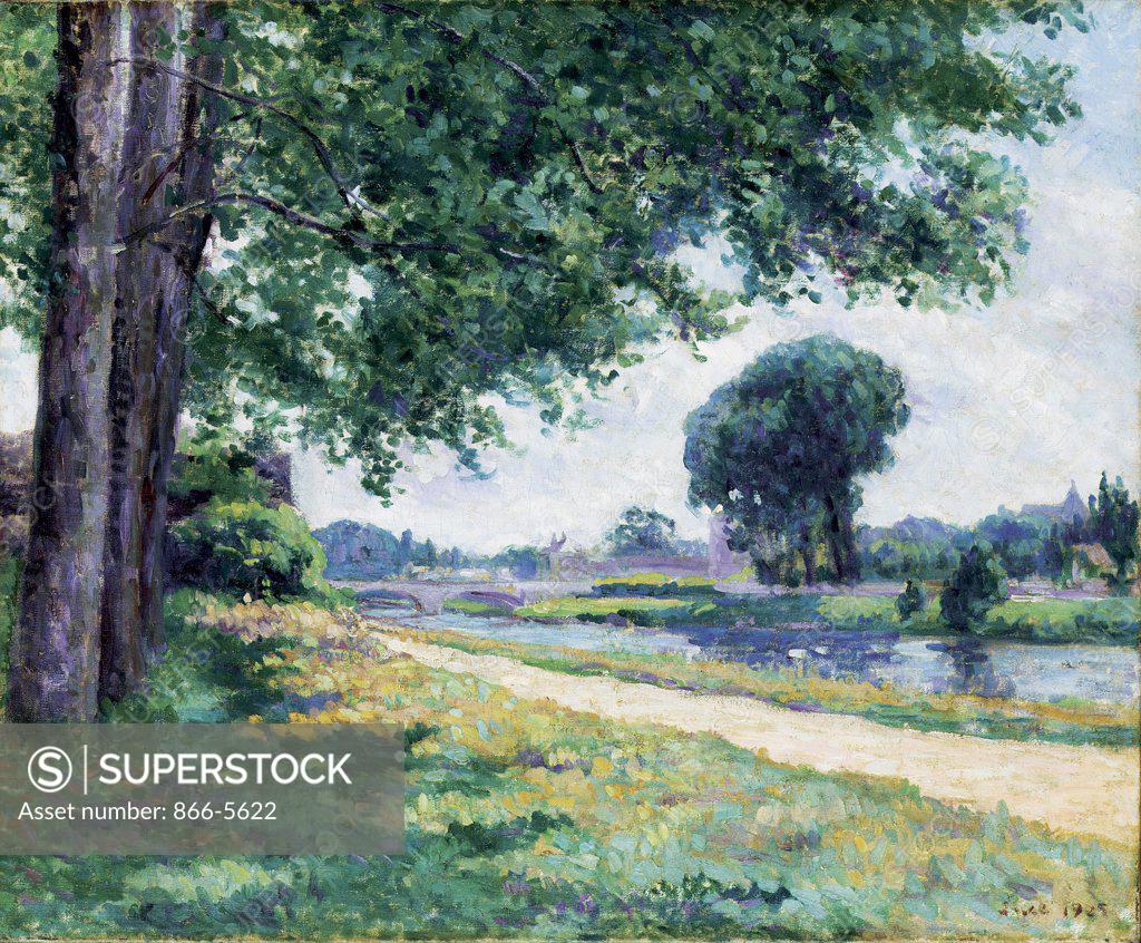 Stock Photo: 866-5622 Accolay, La Cure 1905 Maximilien Luce (1858-1941 French) Oil on canvas