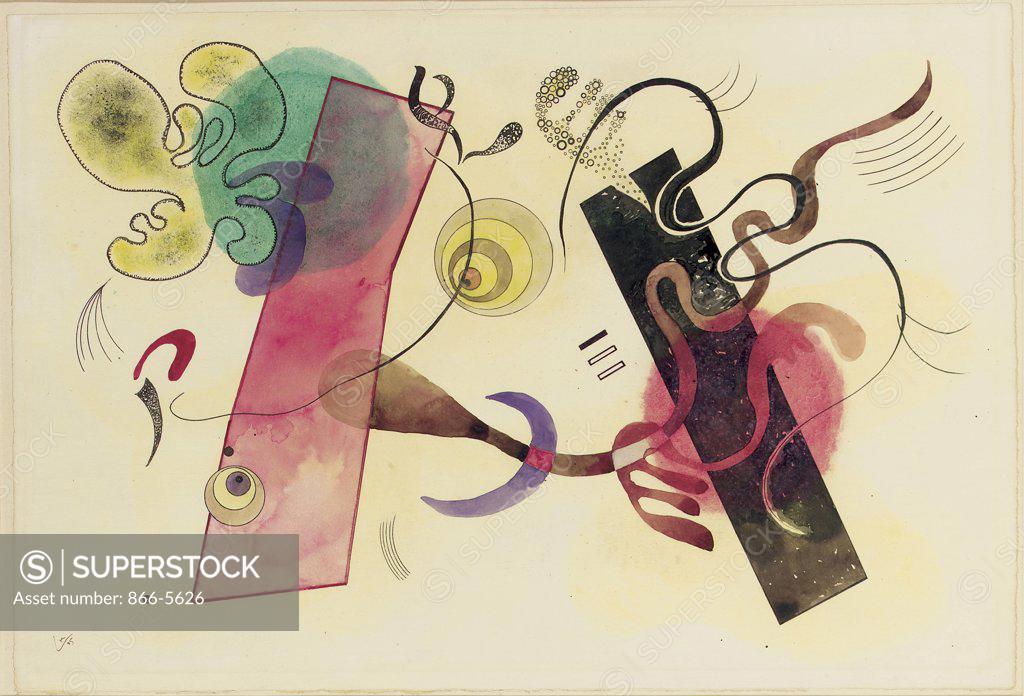 Stock Photo: 866-5626 Flachen und Linien Vasily Kandinsky (1866-1944 Russian) Watercolor & pencil on paper