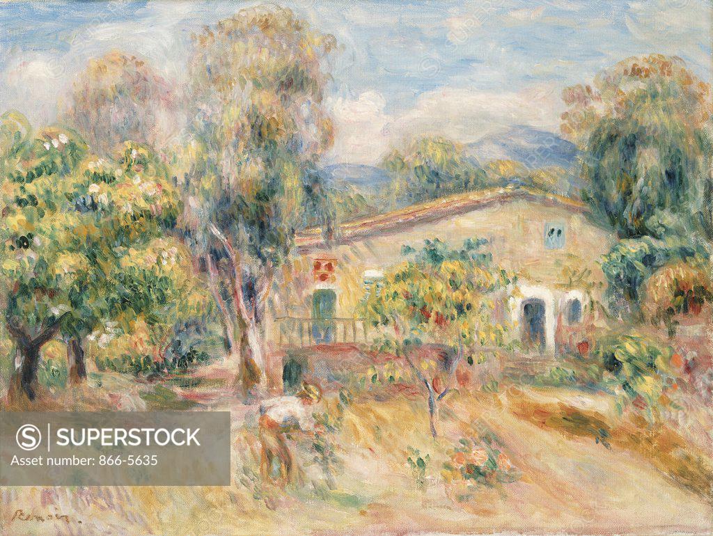 Stock Photo: 866-5635 Collettes Farmhouse, Cagnes (La Ferme De Collettes, Cagnes) 1910 Pierre Auguste Renoir (1841-1919 French) Oil on canvas