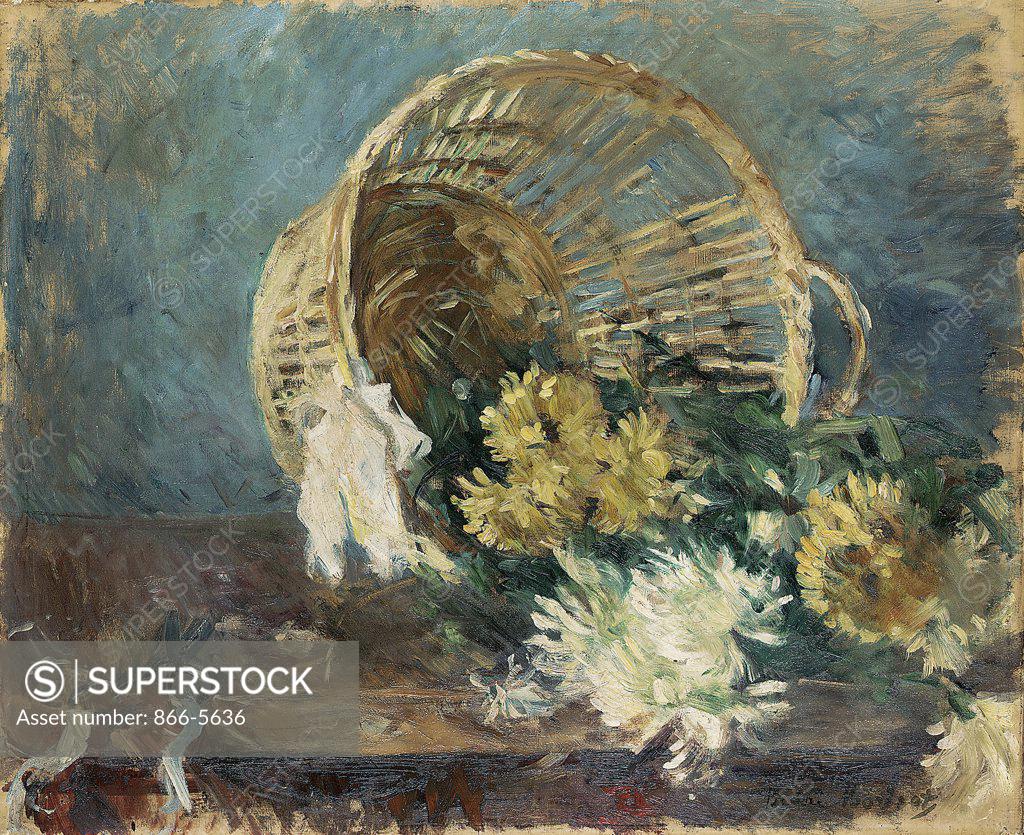 Stock Photo: 866-5636 Chrysanthemes or Corbeille Renversee Berthe Morisot (1841-1895 French) Oil on canvas