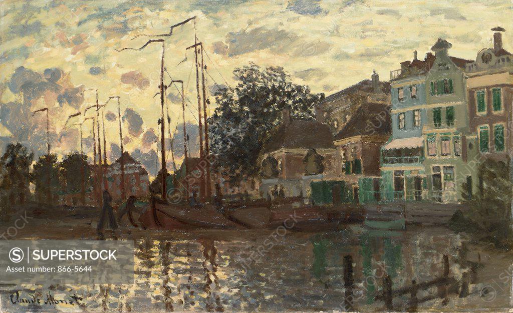 Stock Photo: 866-5644 Le Dam a Zaandam, Le Soir 1871 Claude Monet (1840-1926 French) Oil on canvas