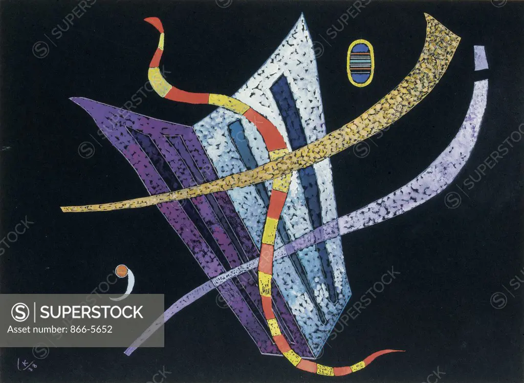L'Overture Vasily Kandinsky (1866-1944 Russian) Gouache on black paper