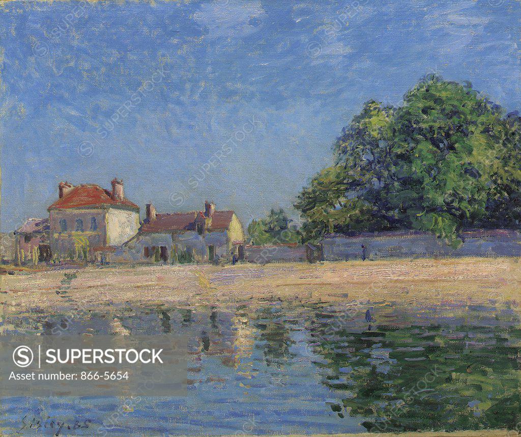Stock Photo: 866-5654 Bords du Loing, Saint-Mammes 1885 Alfred Sisley (1839-1899 French) Oil on canvas