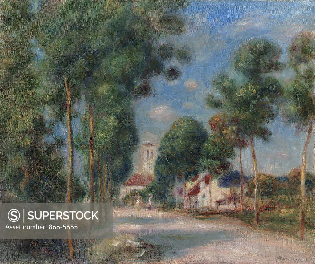 Stock Photo: 866-5655 Entree du Village D'Essoyes Pierre Auguste Renoir (1841-1919 French) Oil on canvas