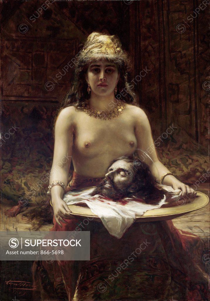 Stock Photo: 866-5698 Salome Leon Herbo (1850-1907 Belgian) Oil on canvas