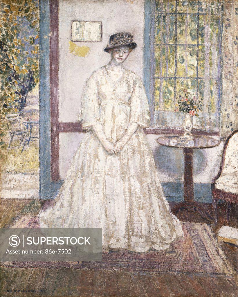 Stock Photo: 866-7502 Summer Morning. Frederick Carl Frieseke (1874-1939). Oil On Canvas, 1918.