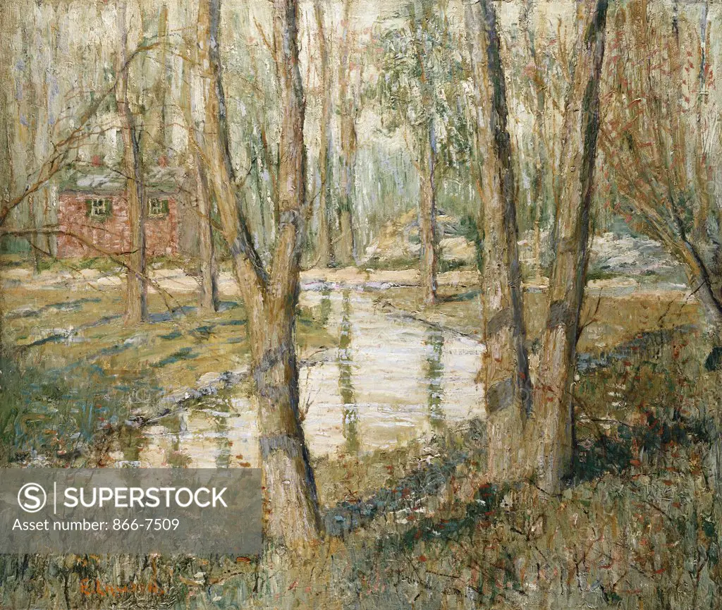 Silver Spring. Ernest Lawson (1873-1939). Oil On Canvas.