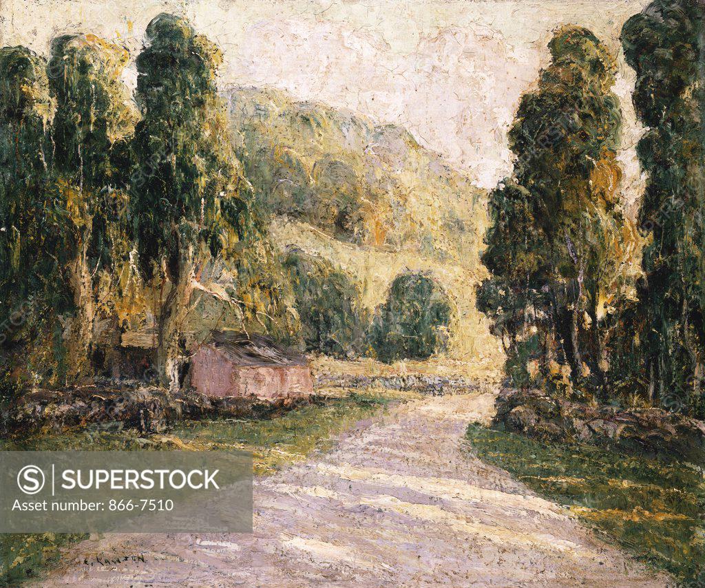 Stock Photo: 866-7510 The Country Road. Ernst Lawson (1873-1939). Oil On Canvas Laid Down On Board.