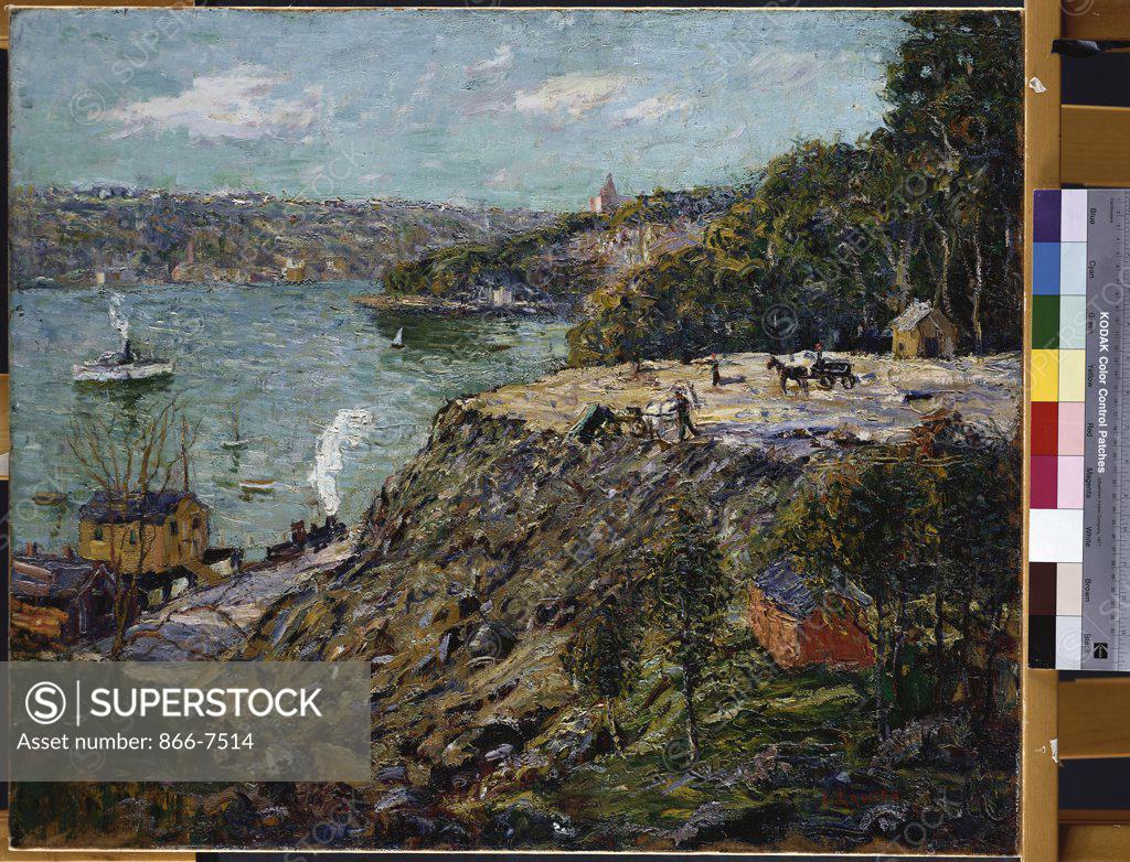 Stock Photo: 866-7514 Across The Hudson To Yonkers. Ernest Lawson (1873-1939). Oil On Canvas.