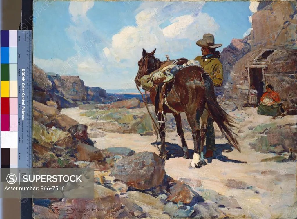 Back From The Trading Post. Frank Tenney Johnson (1874-1939). Oil On Canvas, 1930.