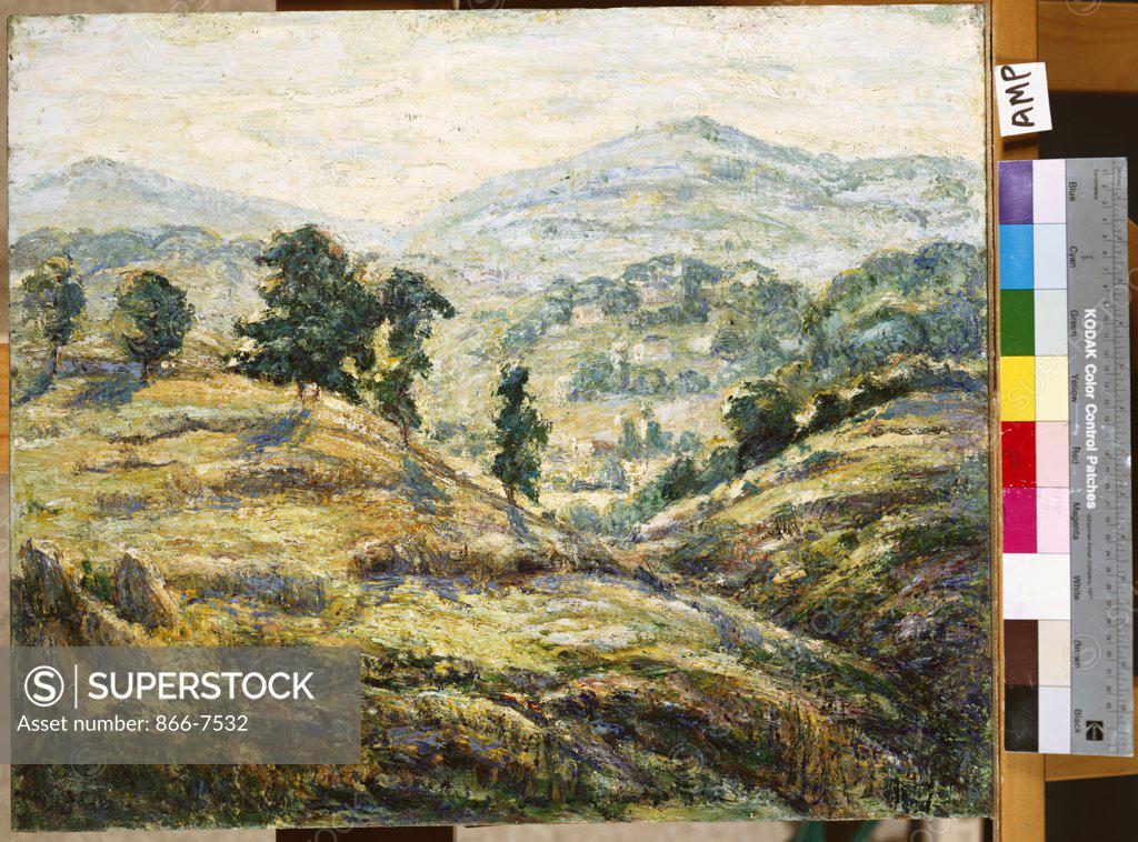 Stock Photo: 866-7532 Country Hills:  Near Tannersvill.   Ernest Lawson (1873-1939). Oil On Canvas.