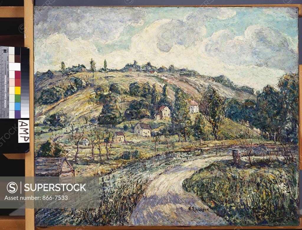 Stock Photo: 866-7533 Hillside, Tennessee. Ernest Lawson (1873-1939). Oil On Canvas.