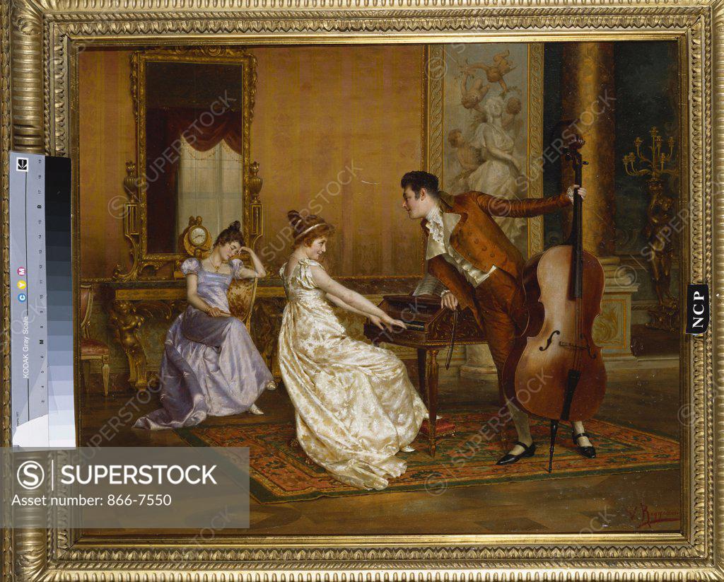 Stock Photo: 866-7550 The Flirt.  Vittorio Reggianini (1858-1938). Oil On Canvas, 60 X 70cm.