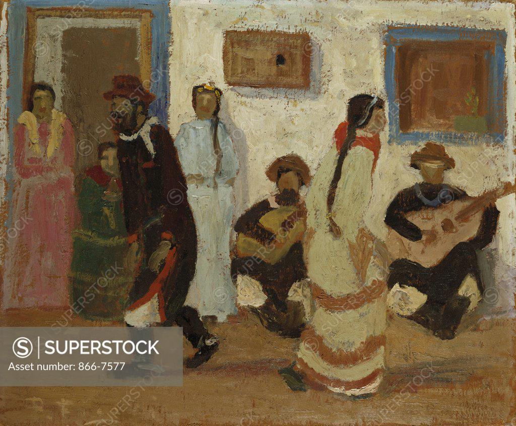 Stock Photo: 866-7577 Creole Dance, Baile Criollo. Pedro Figari (1861-1938). Oil On Cardboard.