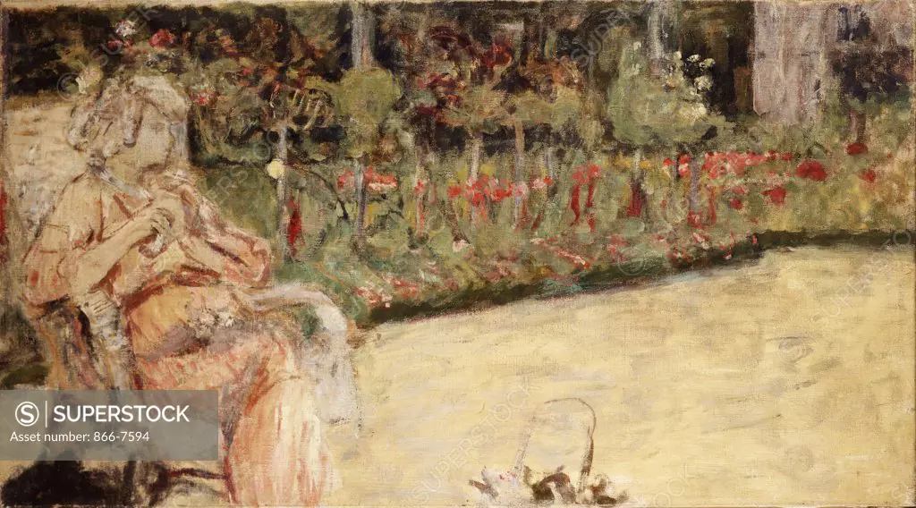 Madame Hessel At Vaucressan In Cezanne's Garden. Madame Hessel A Vaucressan Dans Le Jardin Du Clos Cezanne. Edouard Vuillard (1868-1940). Oil On Canvas, Circa 1920.