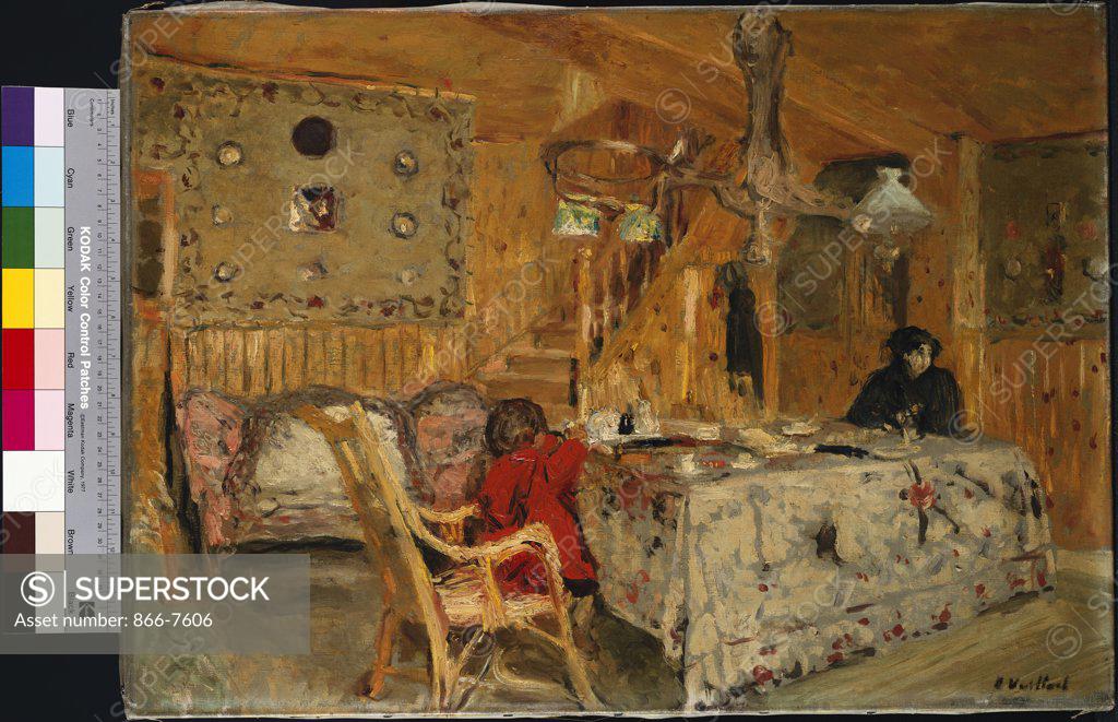 Stock Photo: 866-7606 Denise Natanson And Marcelle Aron At The Summer House, Villerville, Normandie. Edouard Vuillard (1868-1940). Oil On Canvas, Circa, 1910.