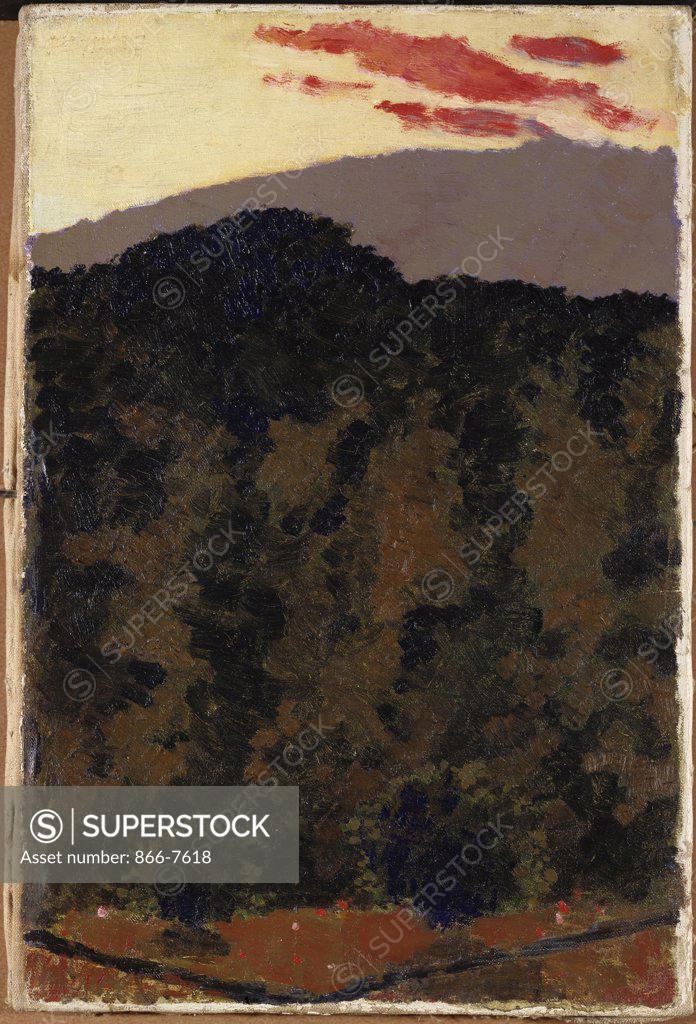 Stock Photo: 866-7618 Paysage. Edouard Vuillard (1868-1940). Oil On Canvas, Circa 1900.