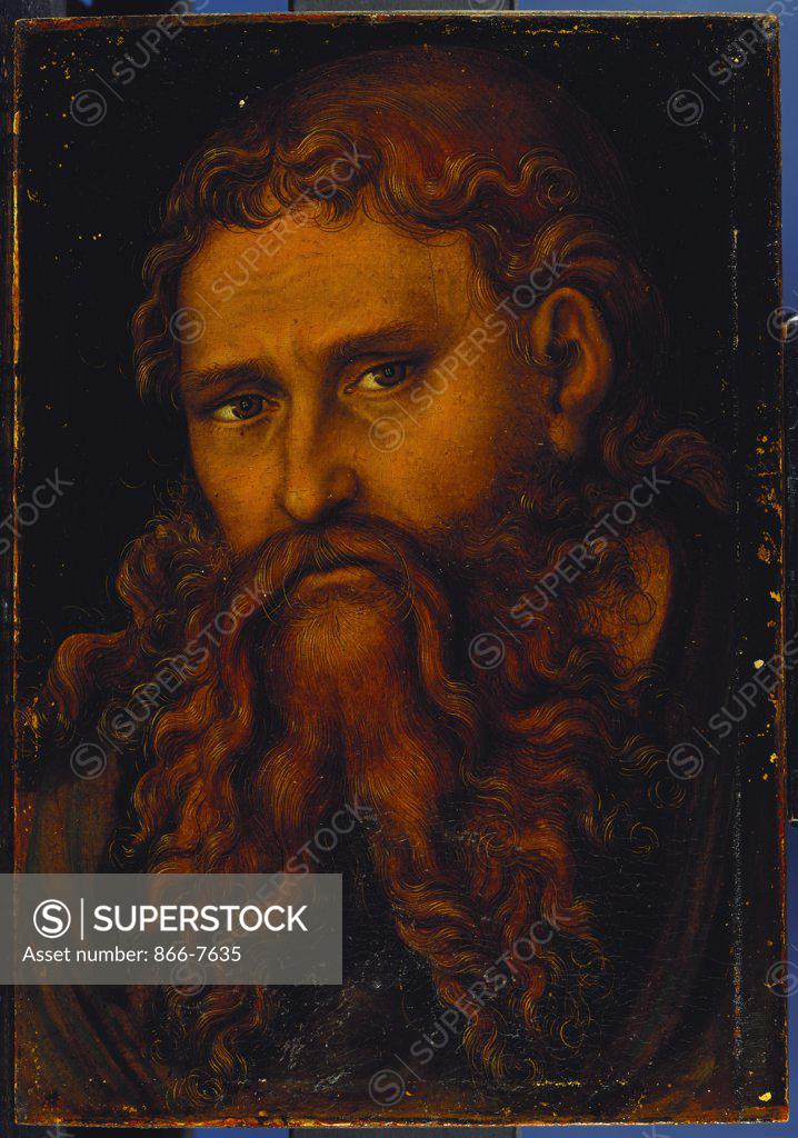 Stock Photo: 866-7635 Christ. Lucas Cranach I (1472-1553). Oil On Panel, 26.7 X 17.5cm.
