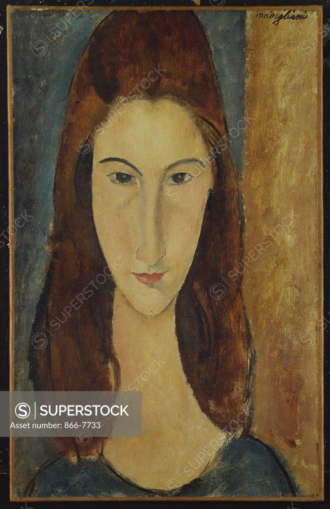 Stock Photo: 866-7733 Jeanne Hebuterne. Amedeo Modigliani (1884-1920). Painted In 1917-18, Oil On Canvas, 45.7 X 29.2cm.