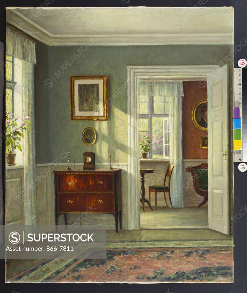 Stock Photo: 866-7811 An Interior. Hans Hilsoe (1871-1942). Oil on canvas, 58.4 x 48.3cm.