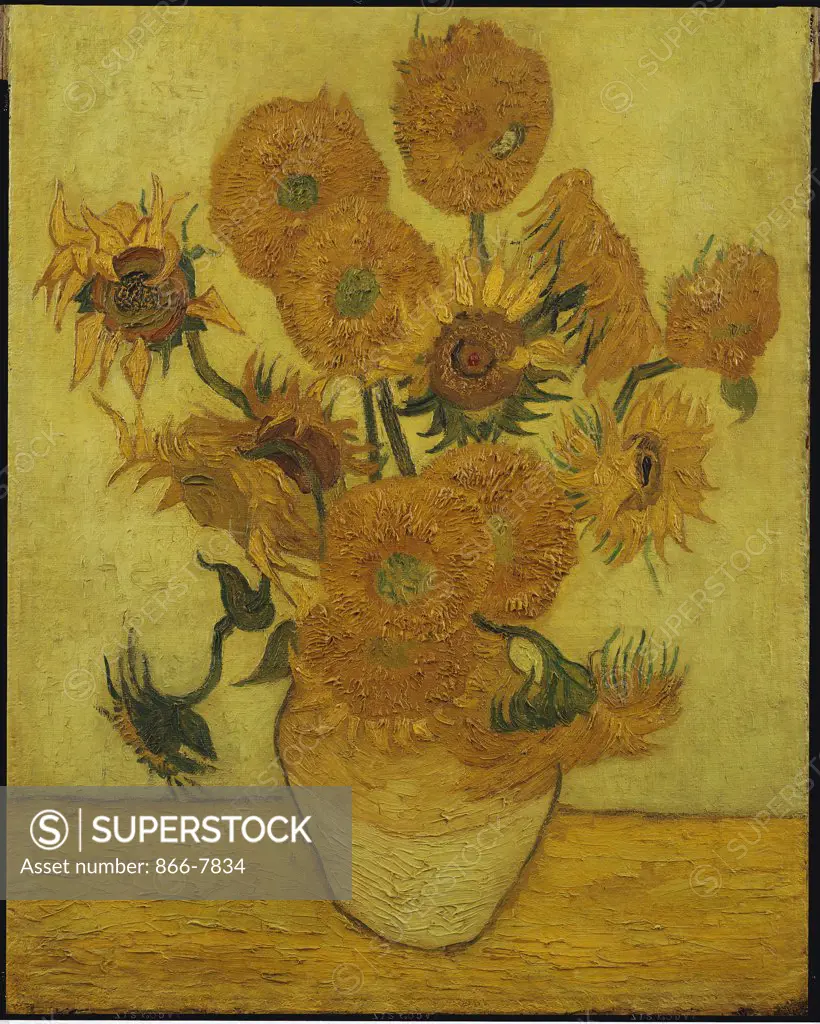 Sunflowers.  Vincent Van Gogh (1853-1890). Oil On Canvas, 1889.  Catalogue No. 200c.