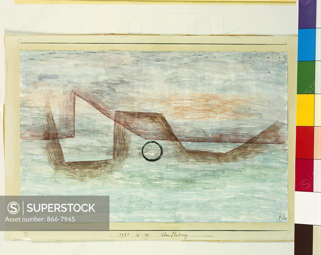 Stock Photo: 866-7945 Flooding; Uberflutung. Paul Klee (1879-1940). Gouache On Paper Mounted By The Artist On Paper, 1931.