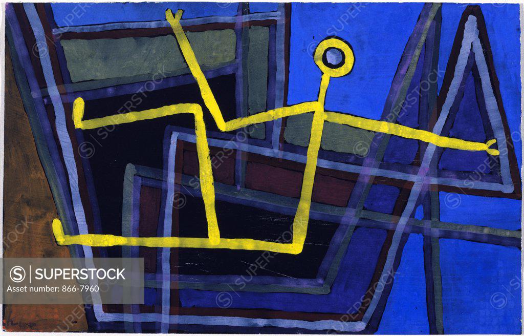 Stock Photo: 866-7960 Framed; Im Gebalk.  Paul Klee (1879-1940).  Gouache On Paper Mounted On Board, 1935.