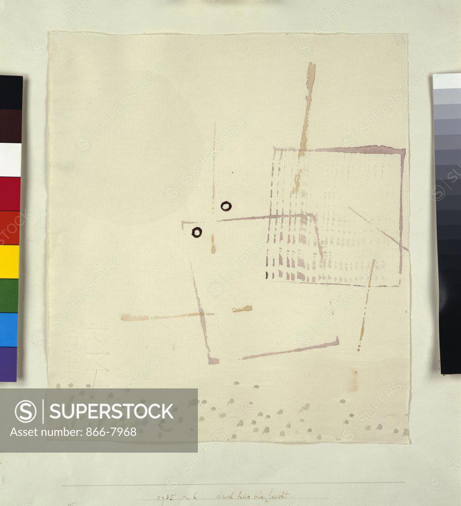 Stock Photo: 866-7968 Arich Hier eim Gesicht. Paul Klee (1879-1940). Watercolour on paper, 1935.