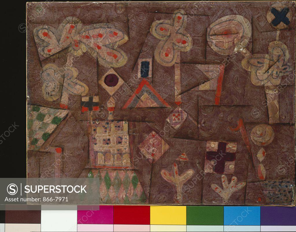 Stock Photo: 866-7971 The Gingerbread House. Lebkuchen Bild. Paul Klee (1879-1940). Oil And Molded Plaster On Board Laid Down On Panel, 1925.