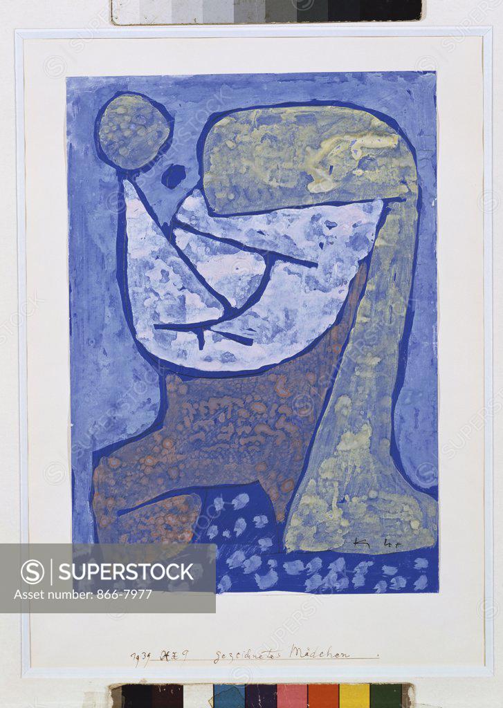 Stock Photo: 866-7977 Gezcidinetes Madchen. Paul Klee (1879-1940). Gouache On Paper, 1939.